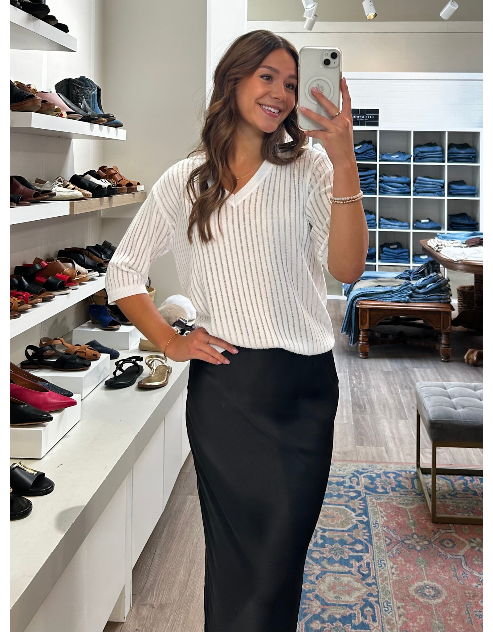 Kaffe Kaffe - Hill Maxi Skirt with Lace Trim (Black Deep)