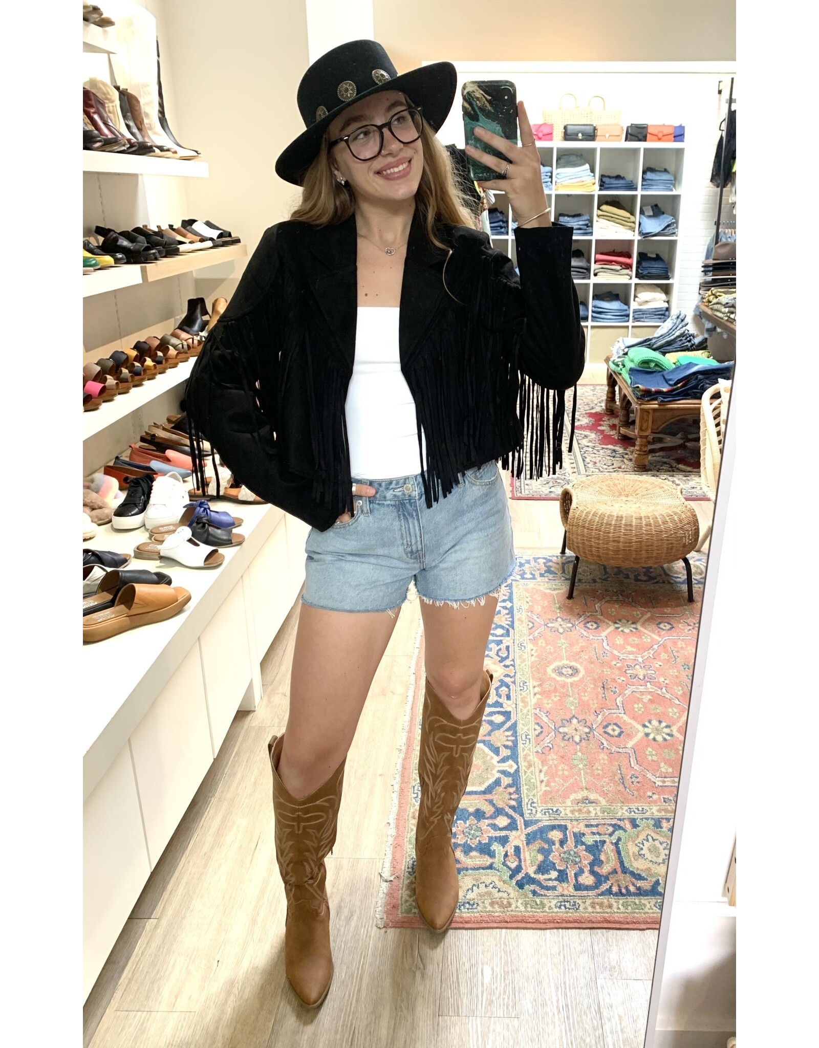 Qupid Vaca 35 western boot (chestnut nubuck)