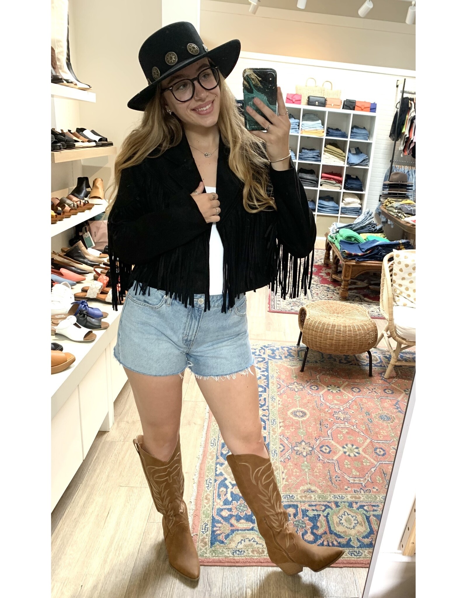 Qupid Vaca 35 western boot (chestnut nubuck)