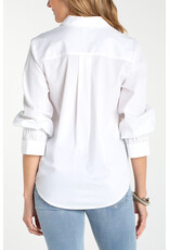 Liverpool Liverpool - Adjustable Sleeve Button Front Top (White)