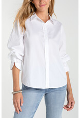 Liverpool Liverpool - Adjustable Sleeve Button Front Top (White)