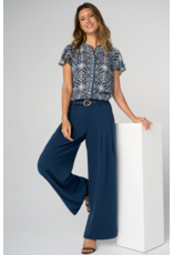 Liverpool Liverpool - Pleated Wide Leg Trouser (Oxford - Navy)