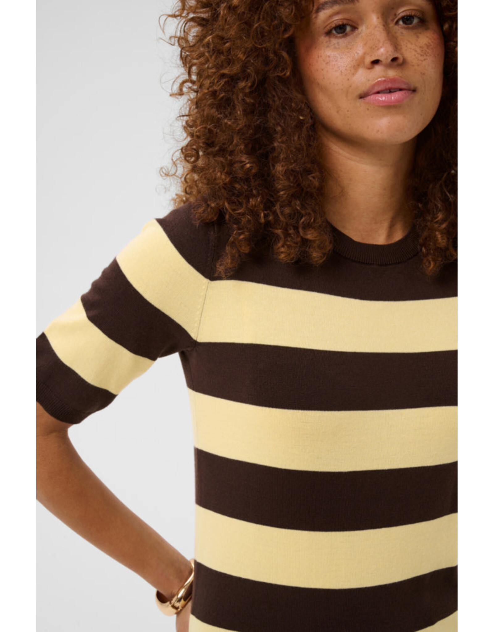 Kaffe Kaffe - Lizza stripe (Coffee Bean / Yellow)