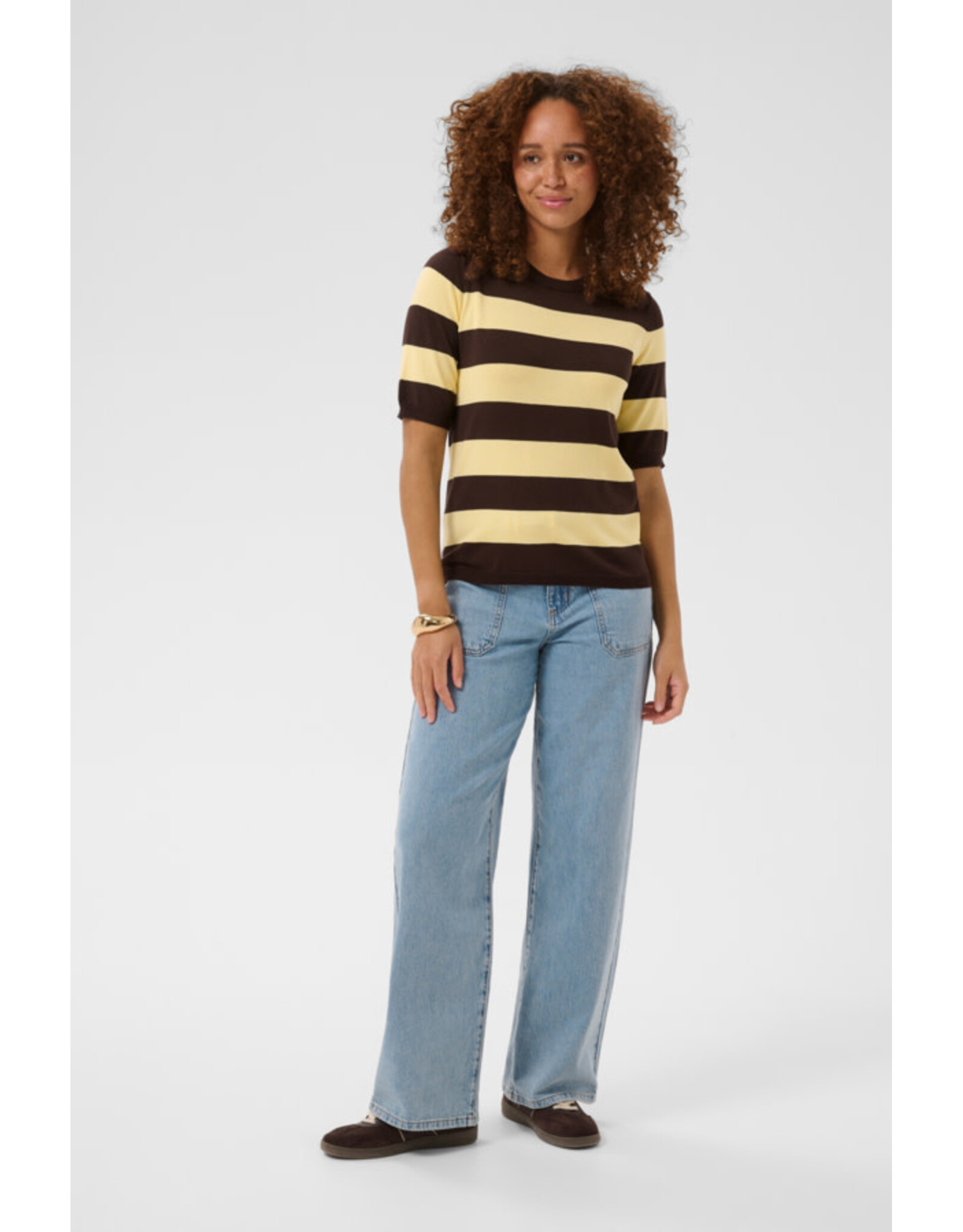 Kaffe Kaffe - Lizza stripe (Coffee Bean / Yellow)