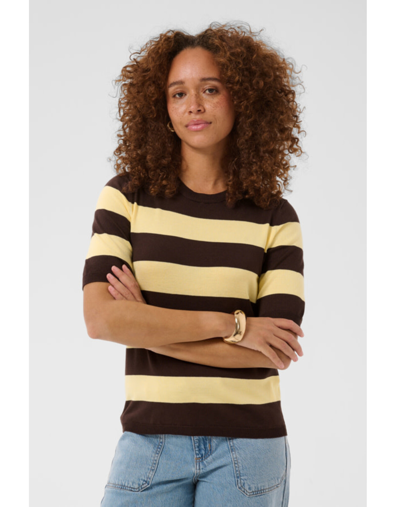 Kaffe Kaffe - Lizza stripe (Coffee Bean / Yellow)