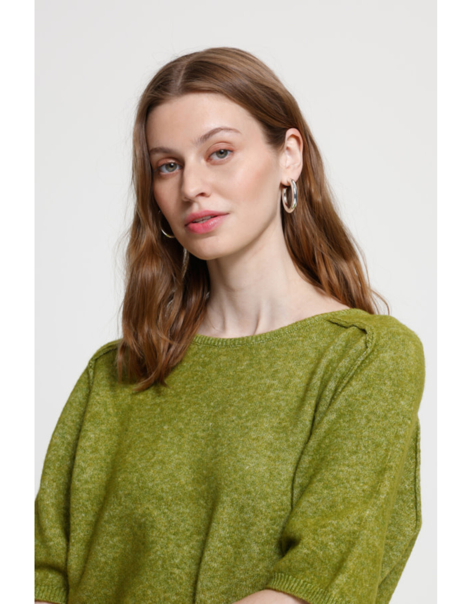 ICHI ICHI - Dasila Short Sleeve Sweater (Calla Green)