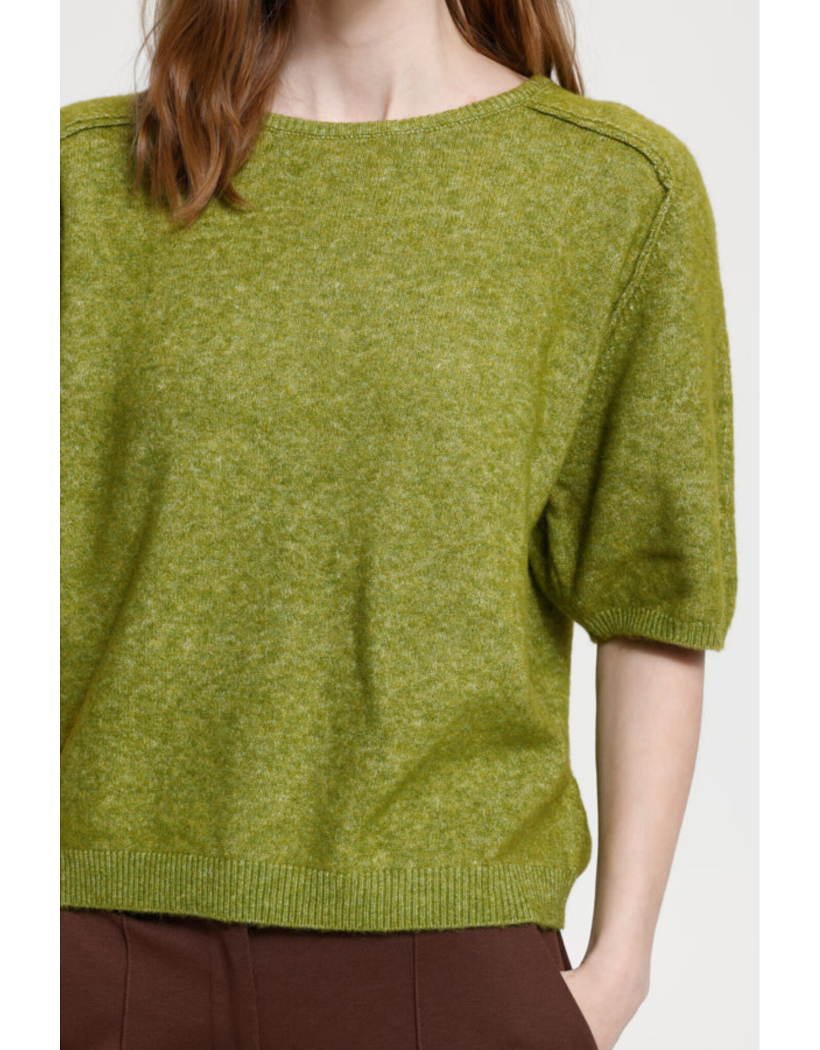 ICHI ICHI - Dasila Short Sleeve Sweater (Calla Green)
