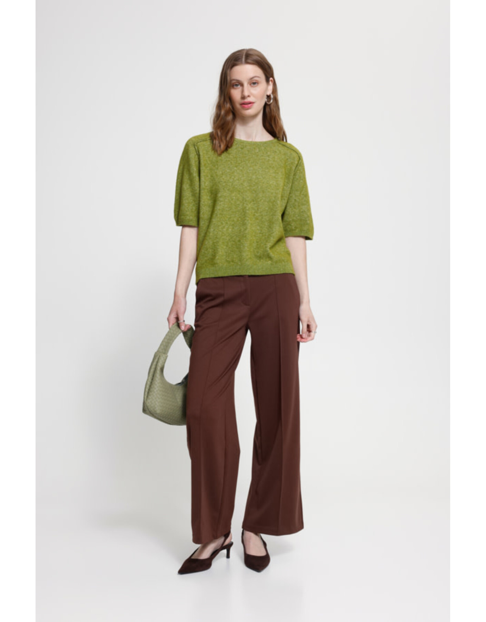 ICHI ICHI - Dasila Short Sleeve Sweater (Calla Green)