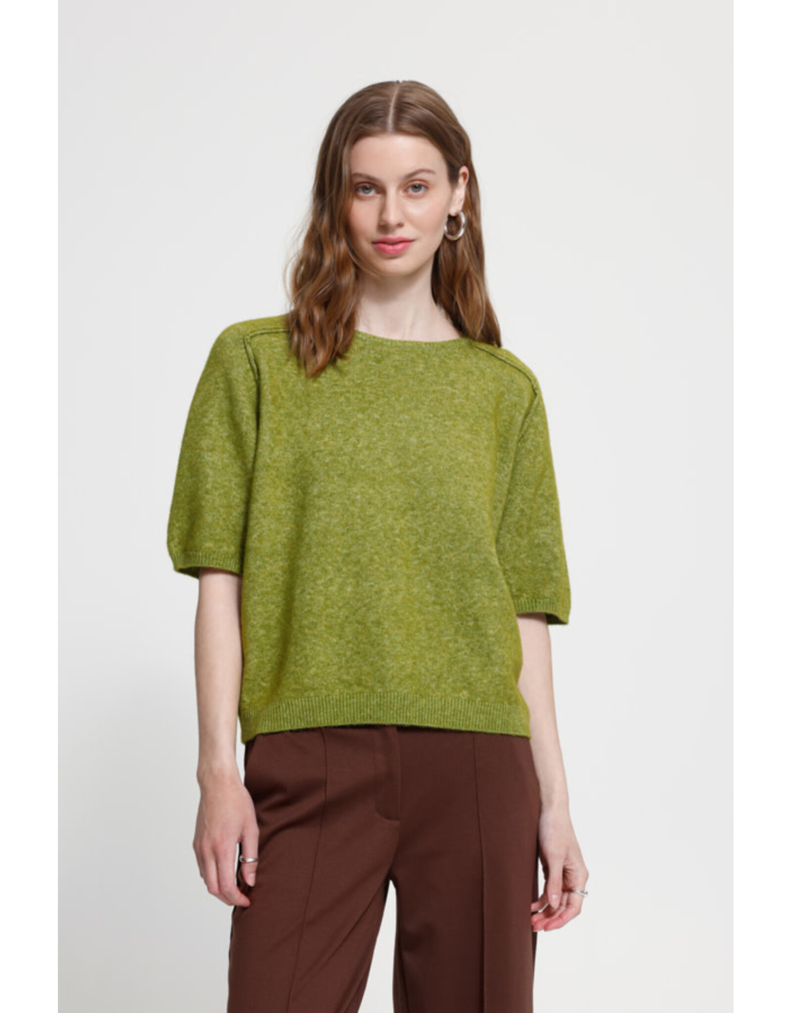 ICHI ICHI - Dasila Short Sleeve Sweater (Calla Green)