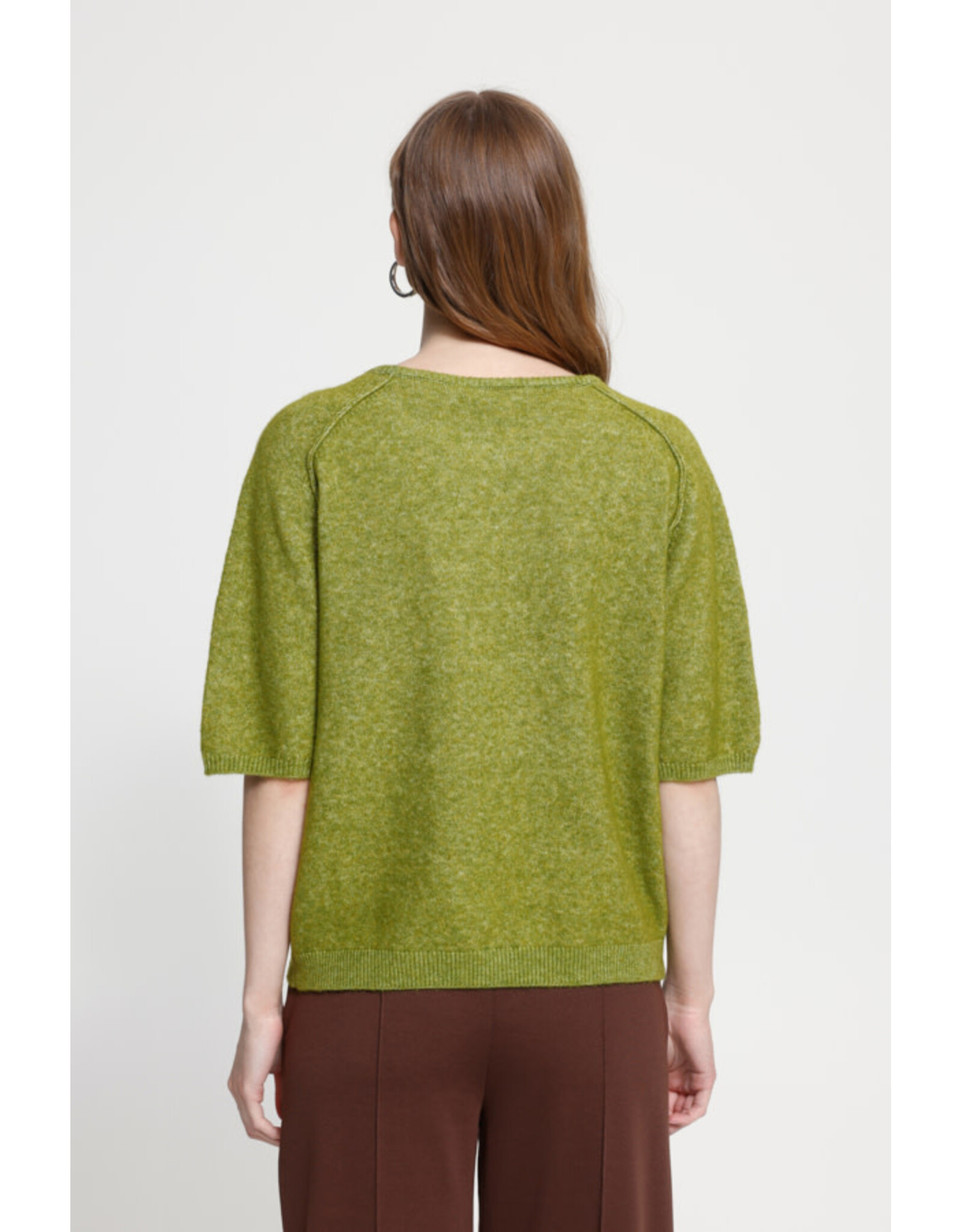 ICHI ICHI - Dasila Short Sleeve Sweater (Calla Green)