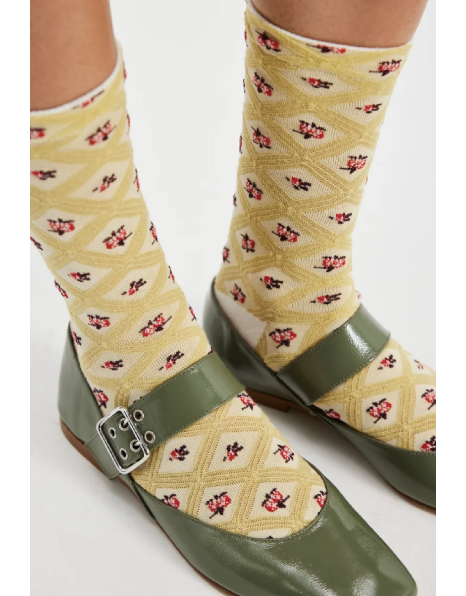 Free people Free People -  Floral Jacquard Trouser Socks (Yellow)