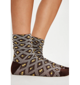 Free people Free People -  Floral Jacquard Trouser Socks (Brown)