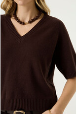 Garcia Garcia - Short Sleeve V Neck Sweater (Hazel Bloom)