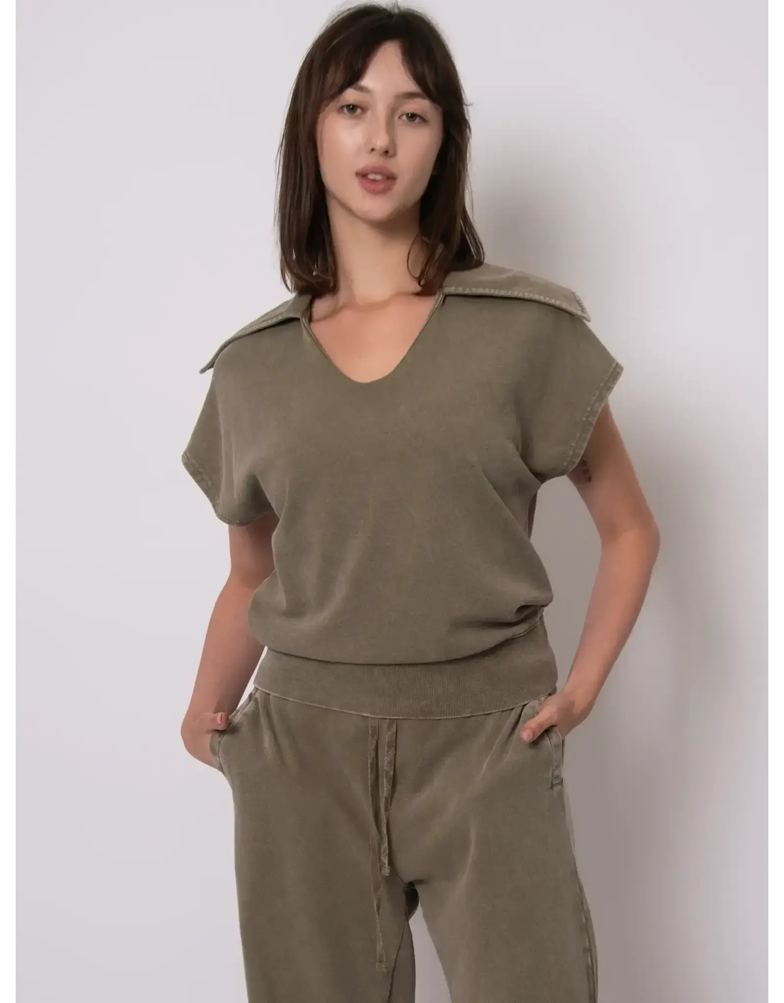 RD Style RD Style - Kate French Terry Sleeveless Top (Smokey Olive)