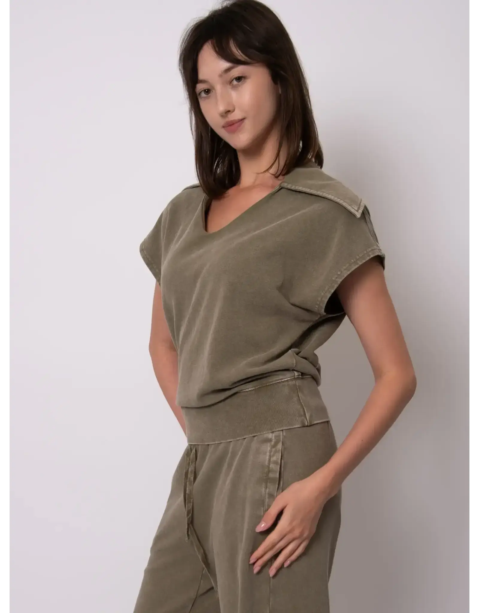 RD Style RD Style - Kate French Terry Sleeveless Top (Smokey Olive)
