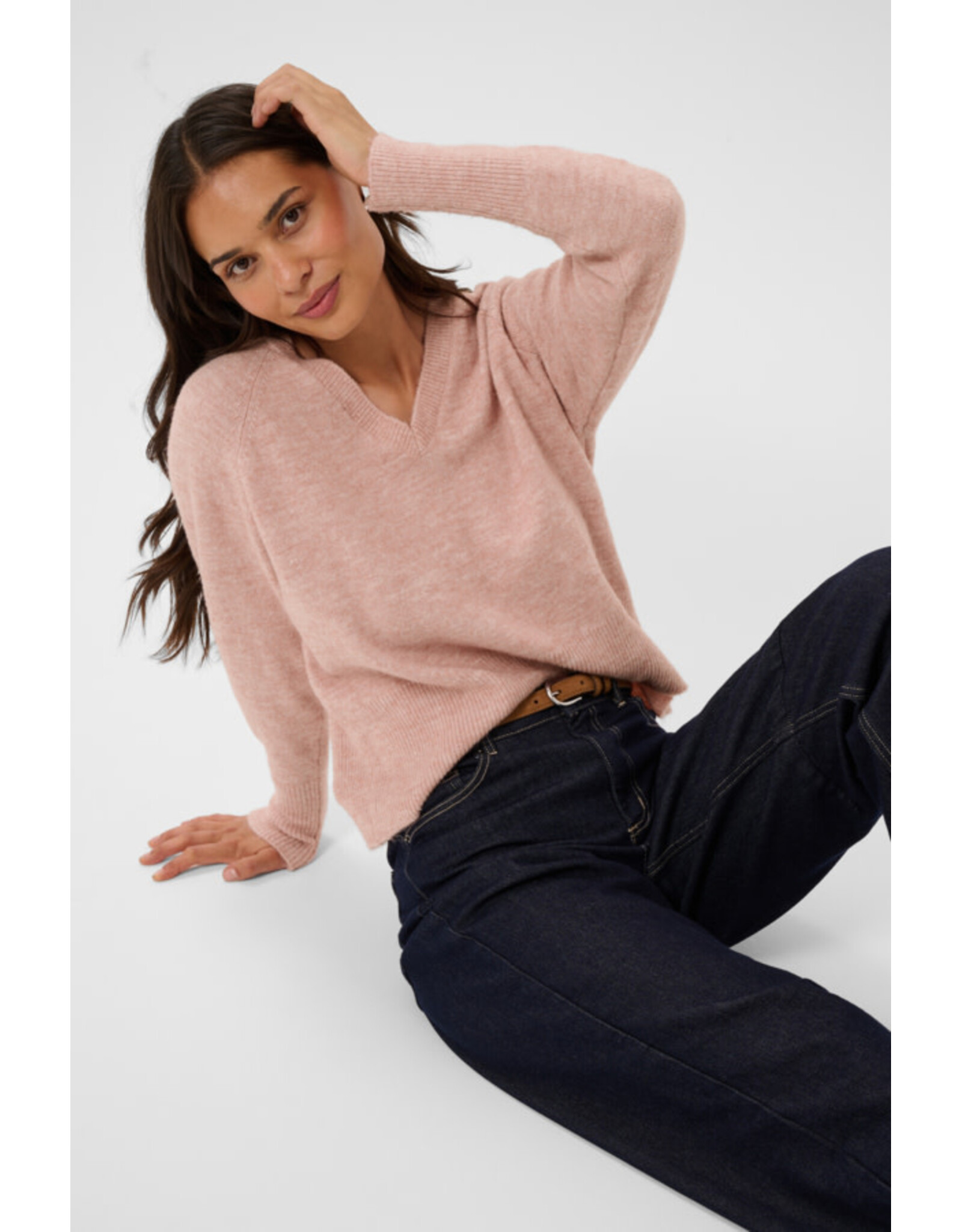 Kaffe Kaffe - Aniel V Neck Pullover (Pale Mauve)