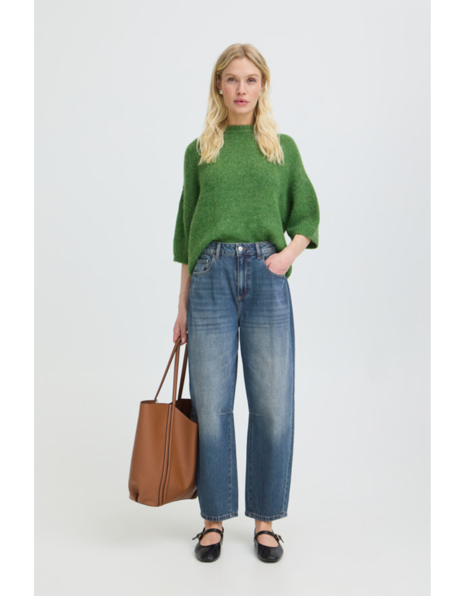 b.young b.young - Kalluna Barrel Jeans (Mid Blue Denim)