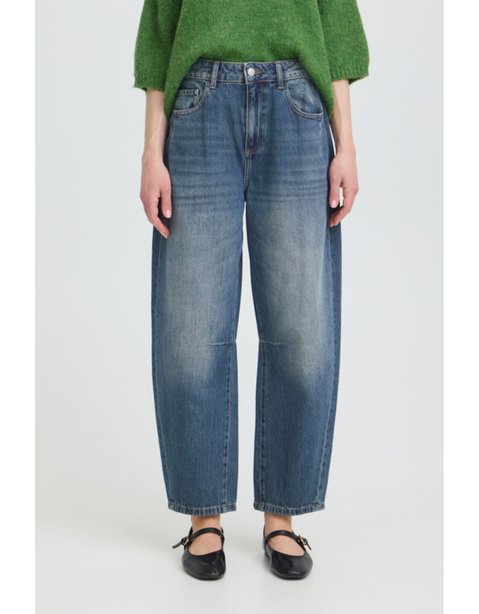 b.young b.young - Kalluna Barrel Jeans (Mid Blue Denim)