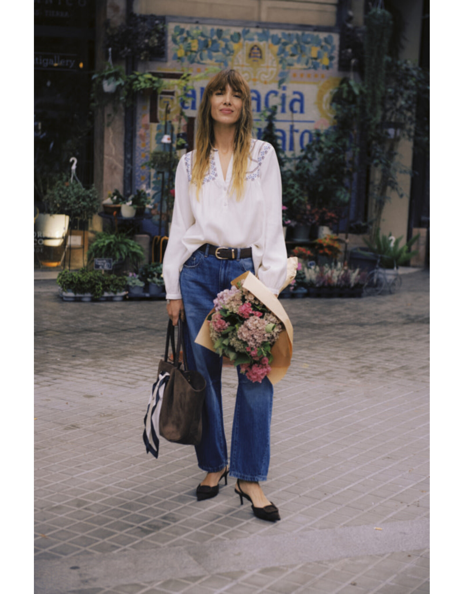 b.young b.young - Kalluna Barrel Jeans (Mid Blue Denim)