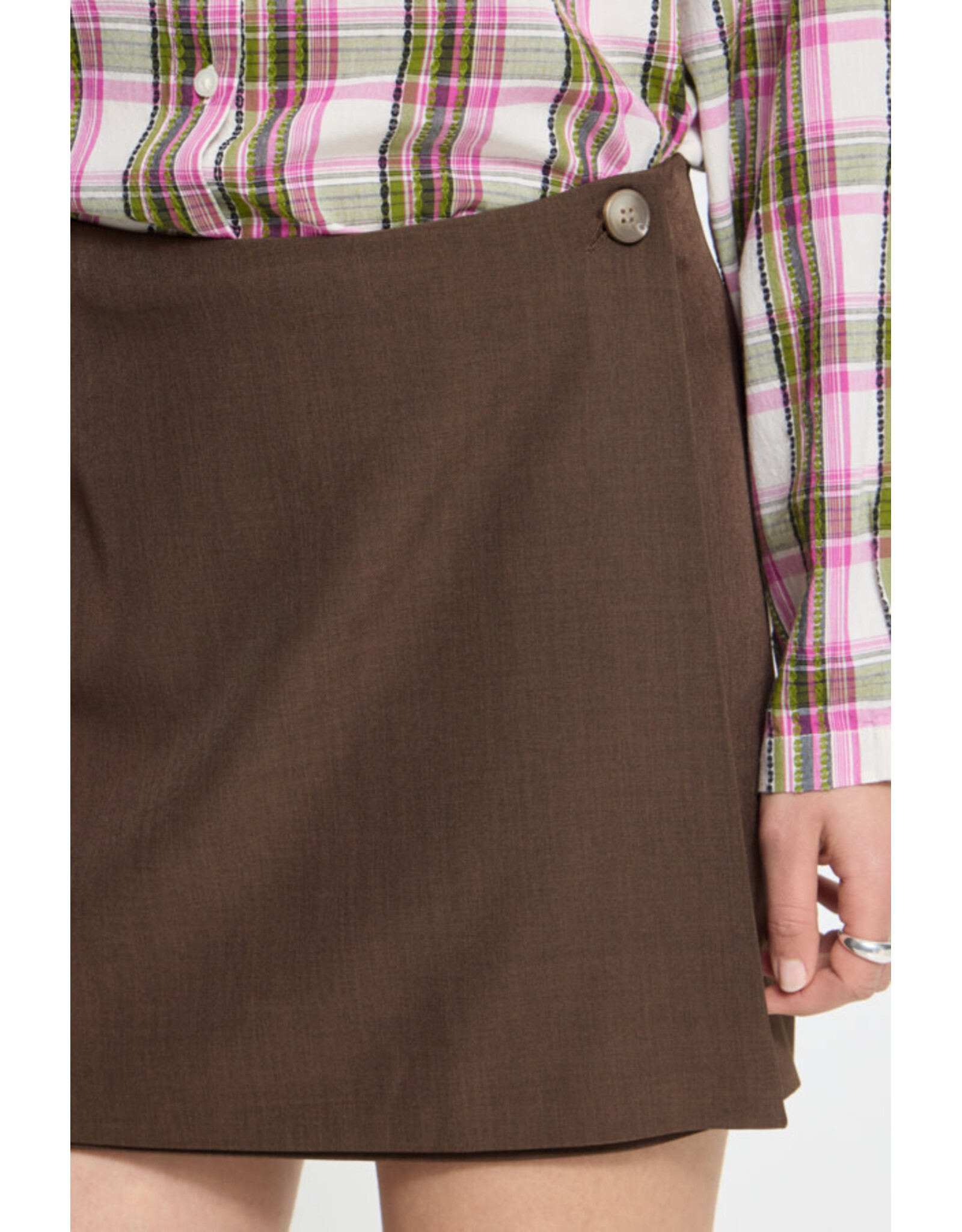 ICHI ICHI - Fava Short Skirt (Slate Brown)