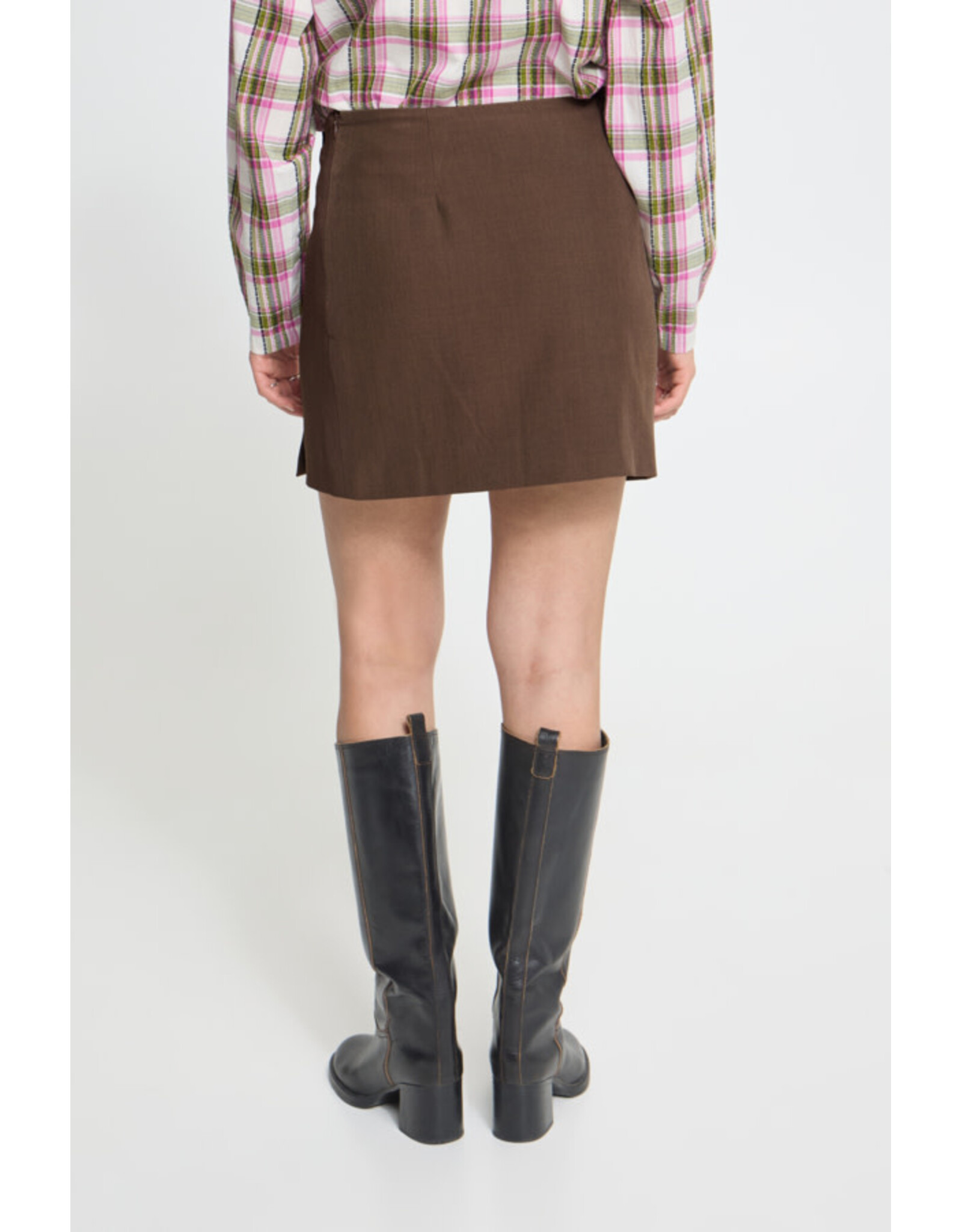 ICHI ICHI - Fava Short Skirt (Slate Brown)