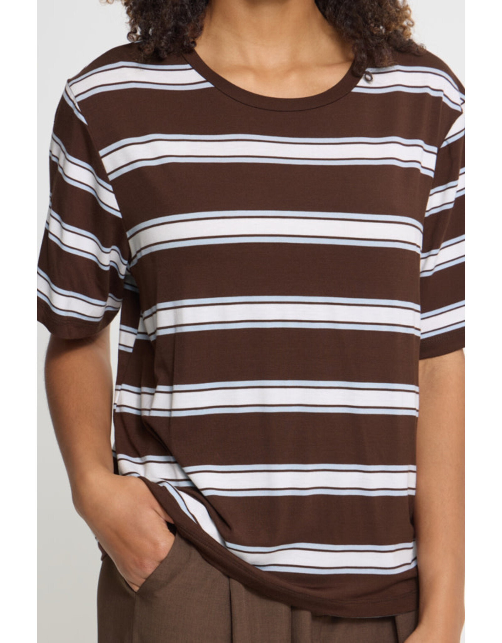 ICHI ICHI - Rebetta Striped T Shirt (Chicory)
