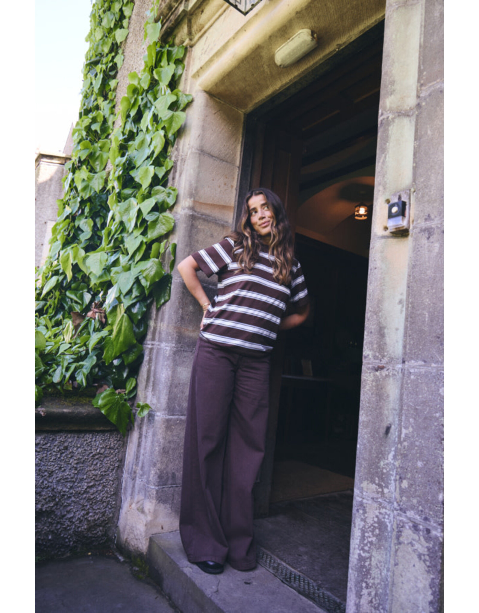 ICHI ICHI - Rebetta Striped T Shirt (Chicory)
