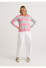 b.young Zaket & Plover - Bold Stripe Sweater (Heather Pink)