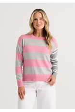 b.young Zaket & Plover - Bold Stripe Sweater (Heather Pink)