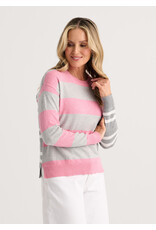 b.young Zaket & Plover - Bold Stripe Sweater (Heather Pink)