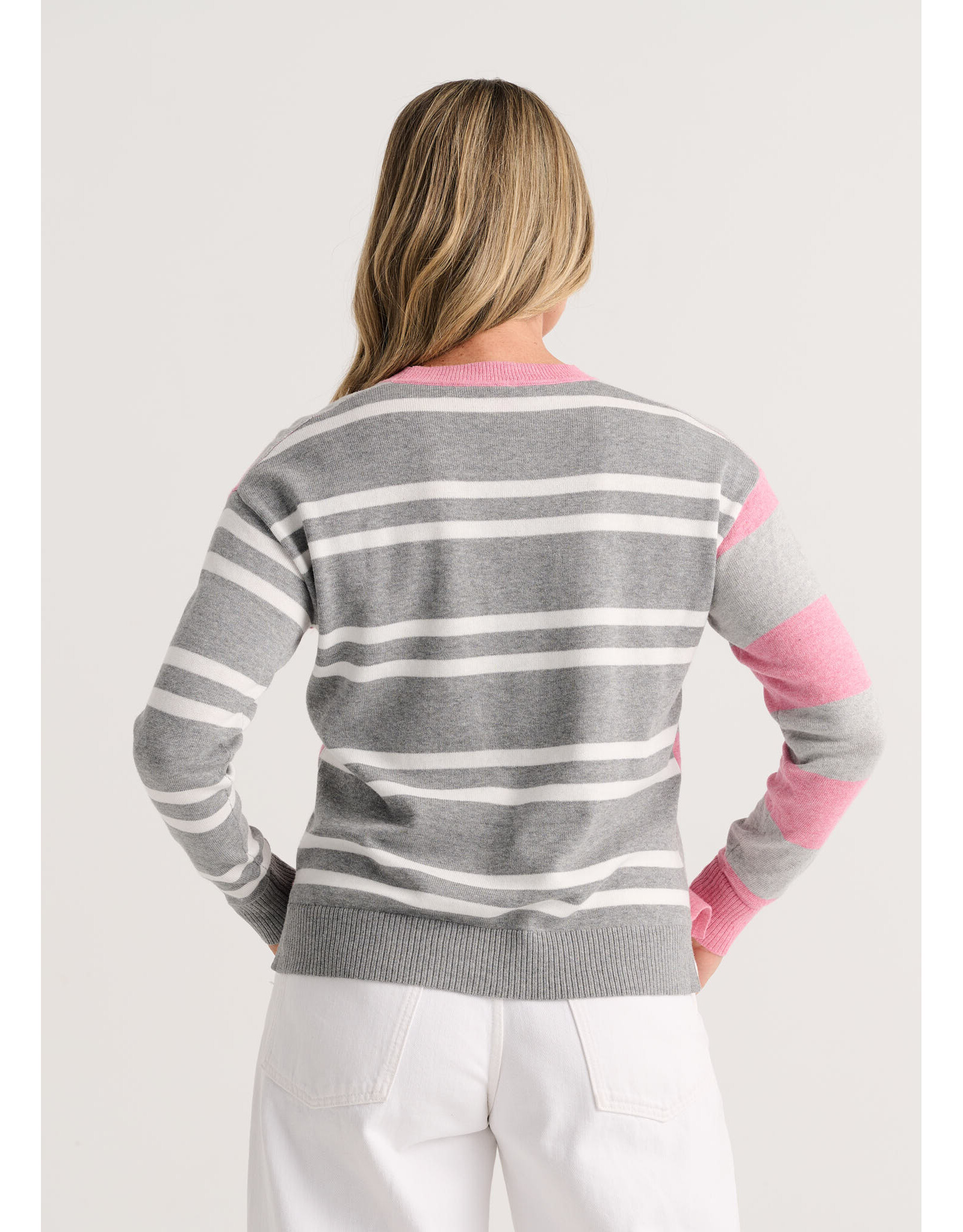 b.young Zaket & Plover - Bold Stripe Sweater (Heather Pink)