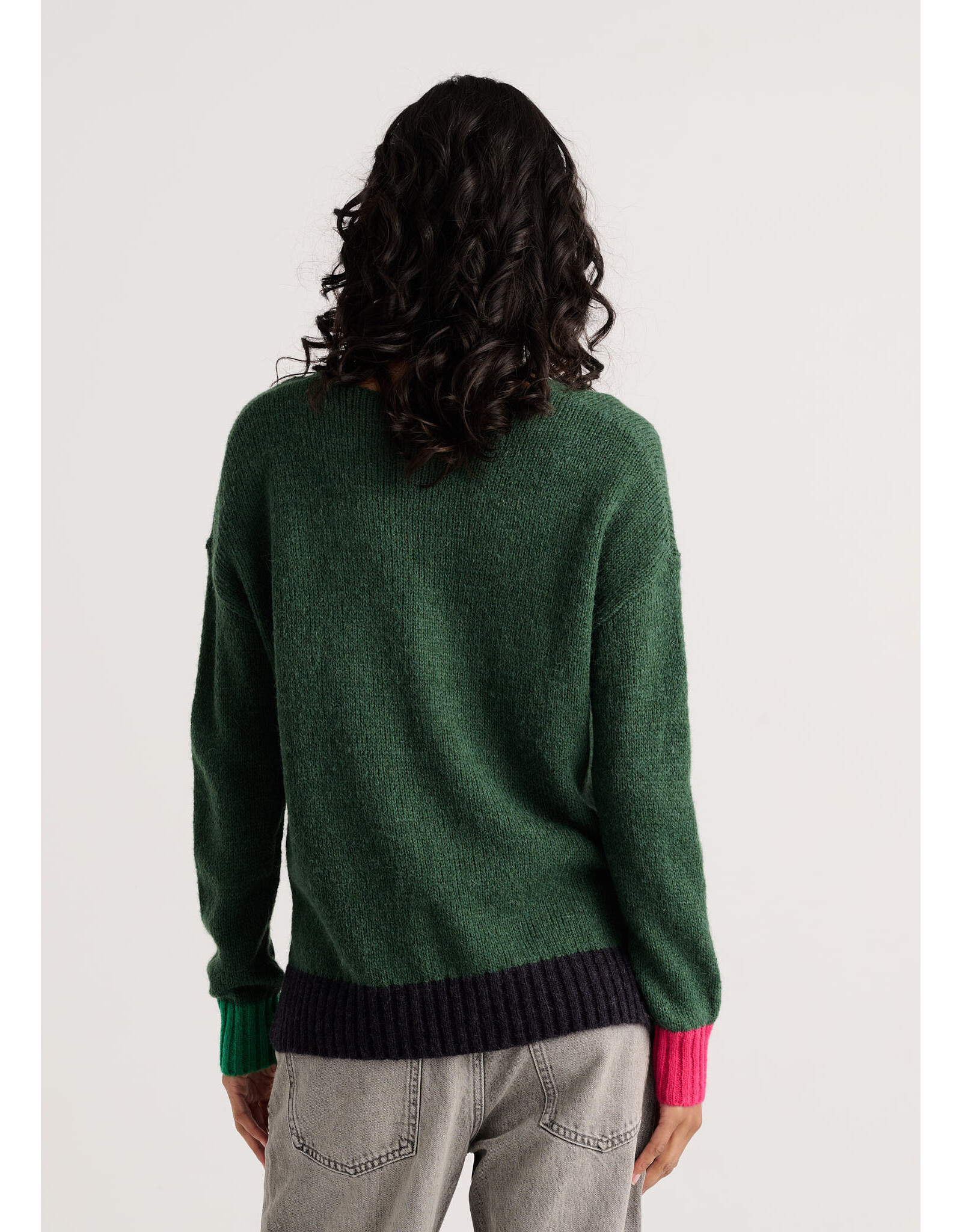 b.young Zaket & Plover - Casual Luxe V Neck Sweater (Forest)