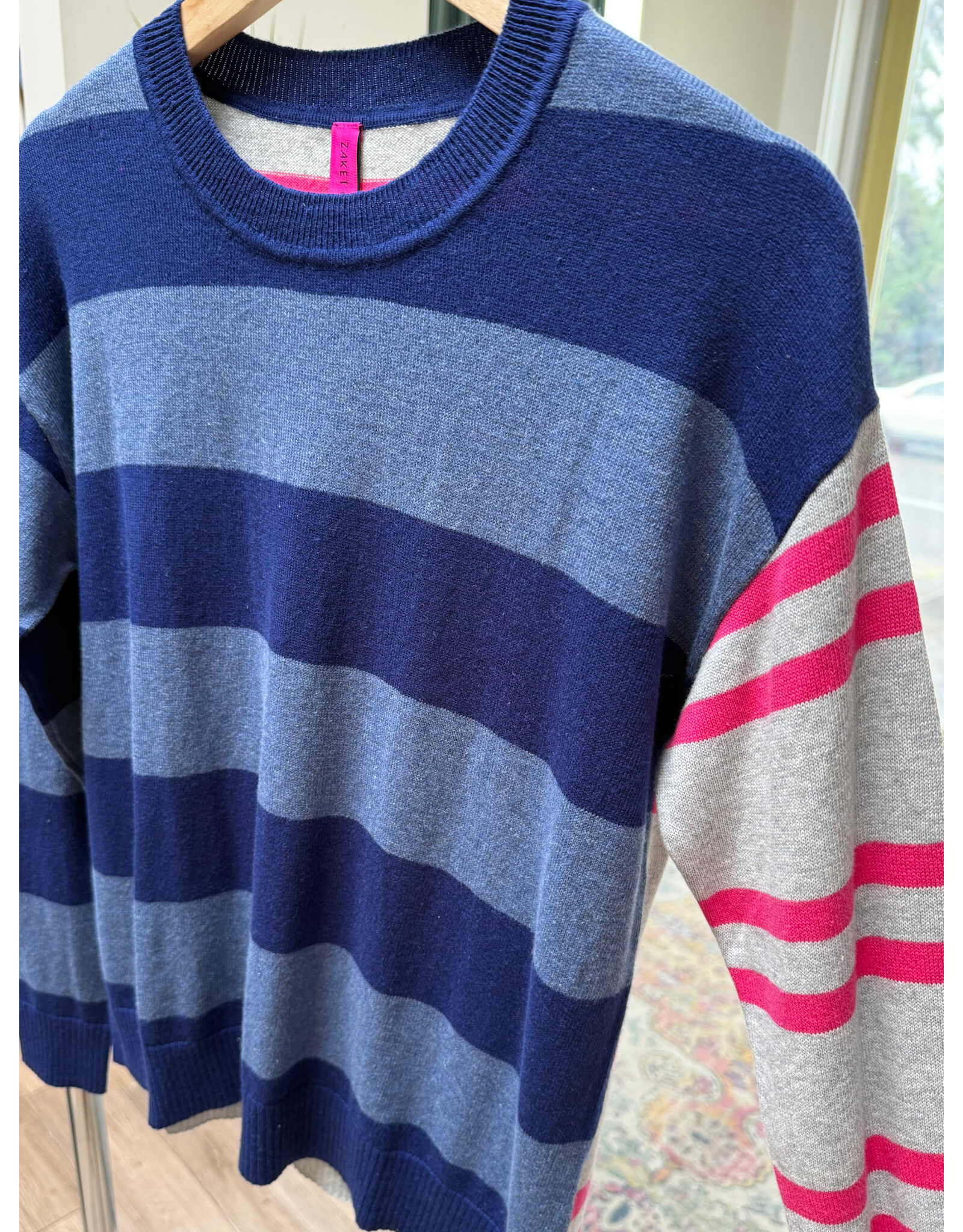 b.young Zaket & Plover - Bold Stripe Sweater (Ocean)