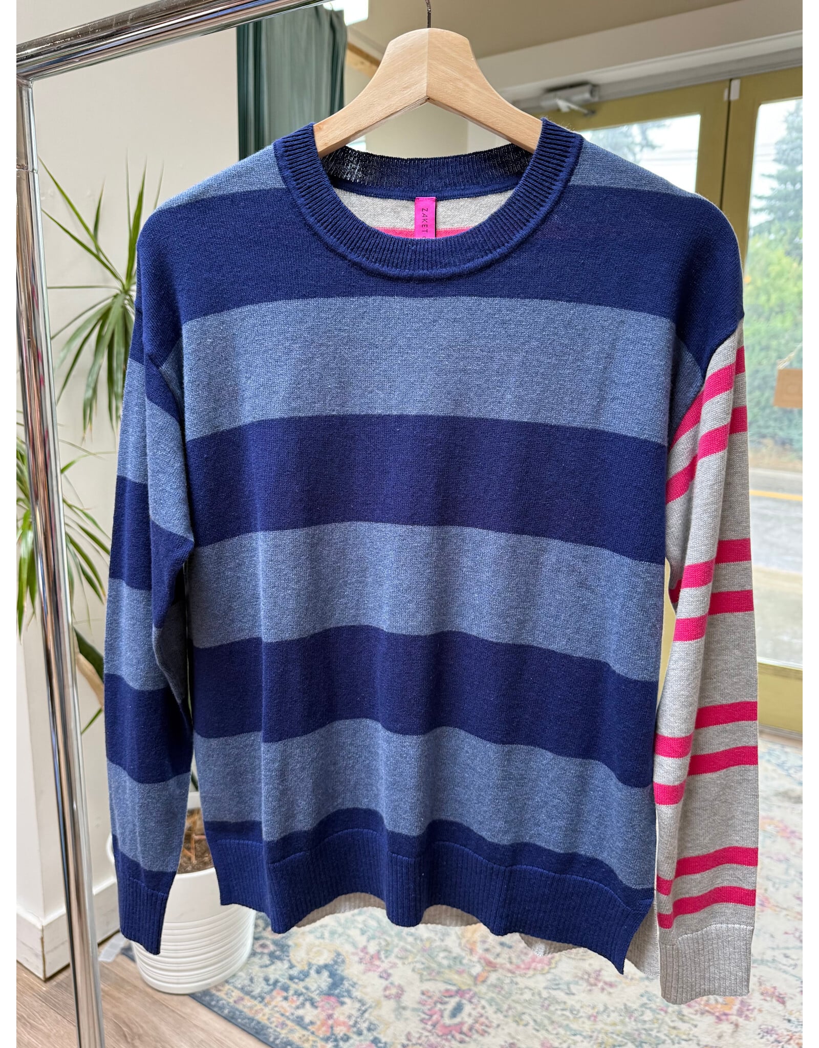 b.young Zaket & Plover - Bold Stripe Sweater (Ocean)