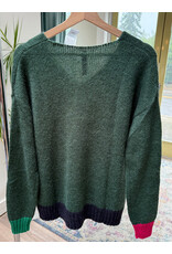 b.young Zaket & Plover - Casual Luxe V Neck Sweater (Forest)