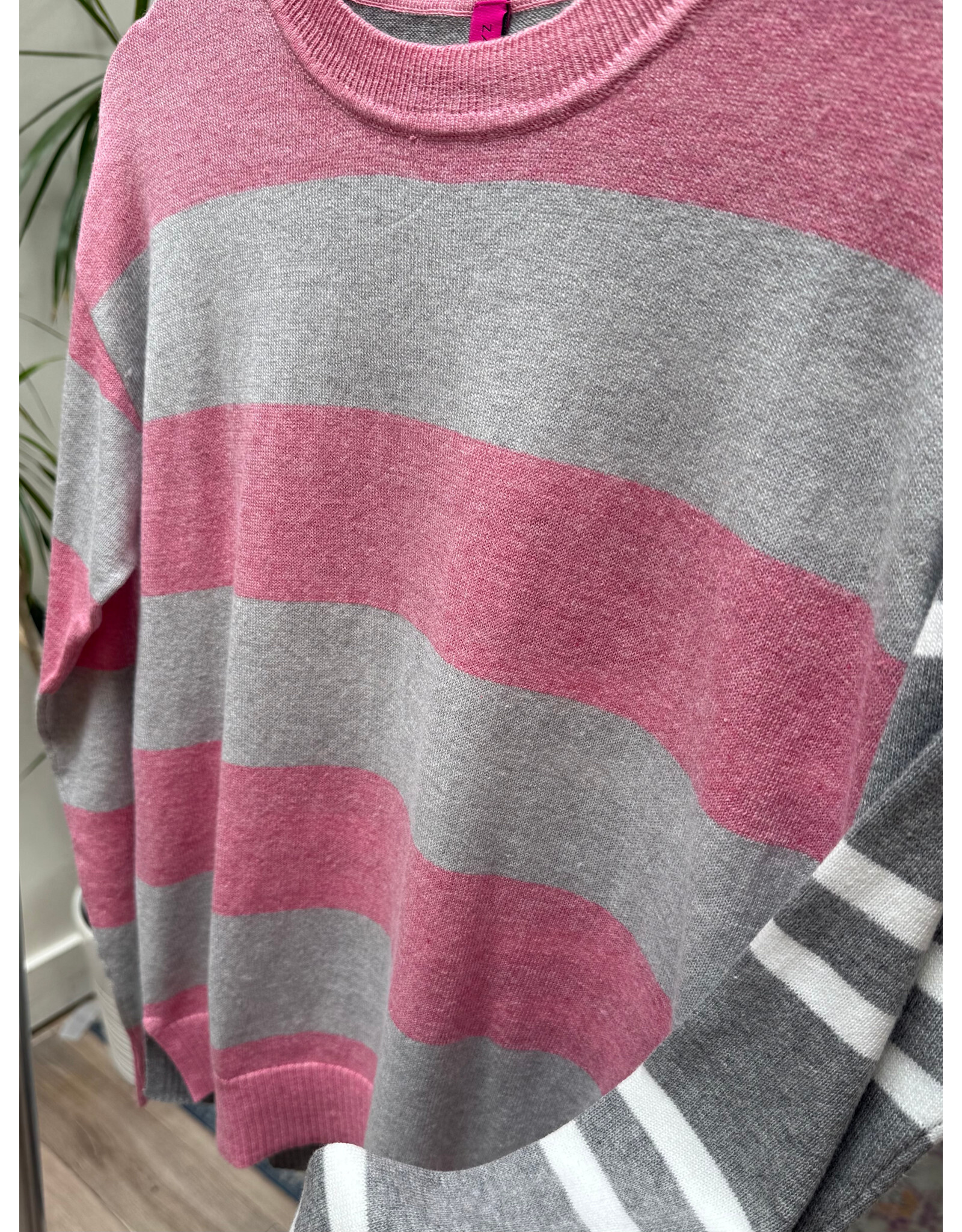 b.young Zaket & Plover - Bold Stripe Sweater (Heather Pink)