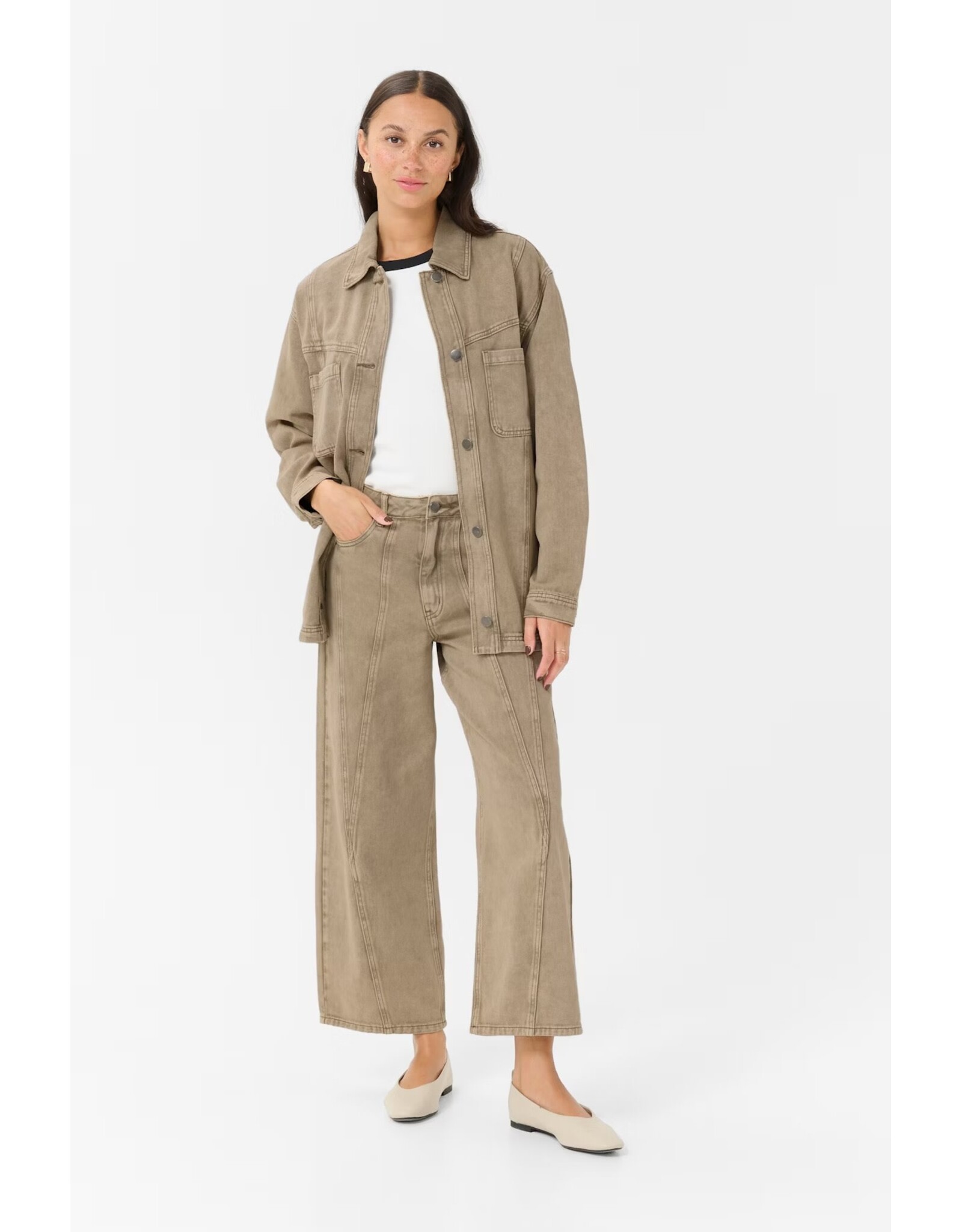 Kaffe Kaffe - Rania Denim Overshirt (Washed Light Brown)