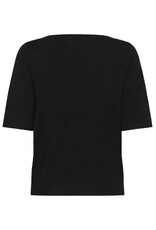 Kaffe Kaffe - Lizza Boatneck Solid Tee (Black Deep)