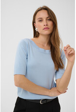 Kaffe Kaffe - Lizza Boatneck Solid Tee (Blue Fog)