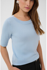 Kaffe Kaffe - Lizza Boatneck Solid Tee (Blue Fog)