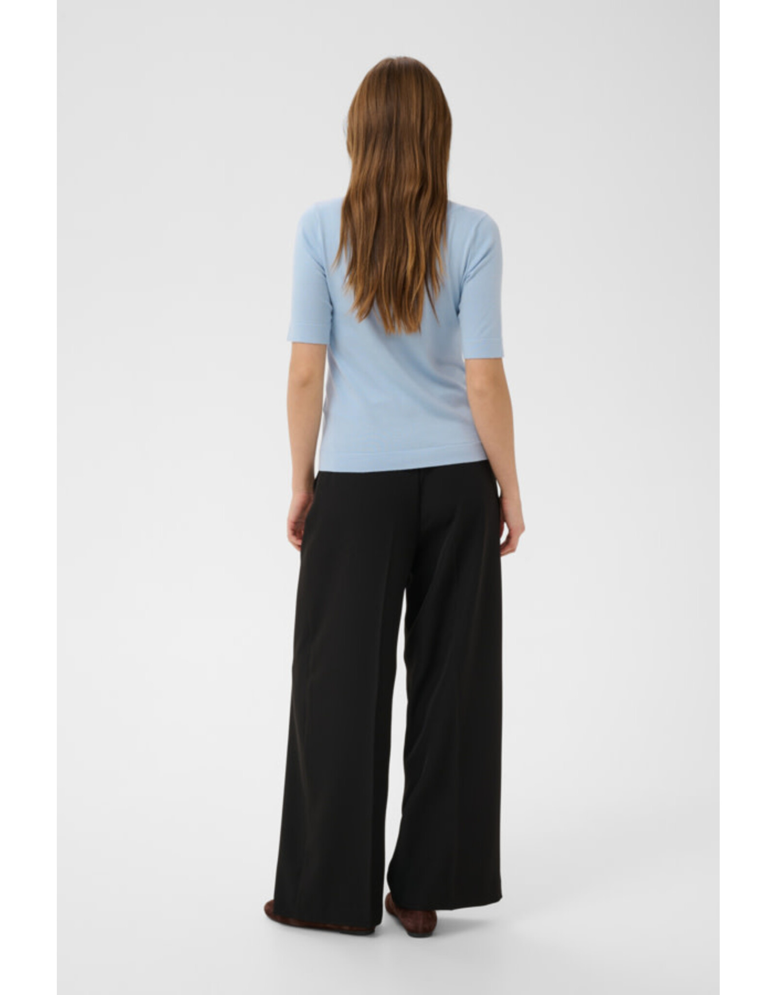 Kaffe Kaffe - Lizza Boatneck Solid Tee (Blue Fog)
