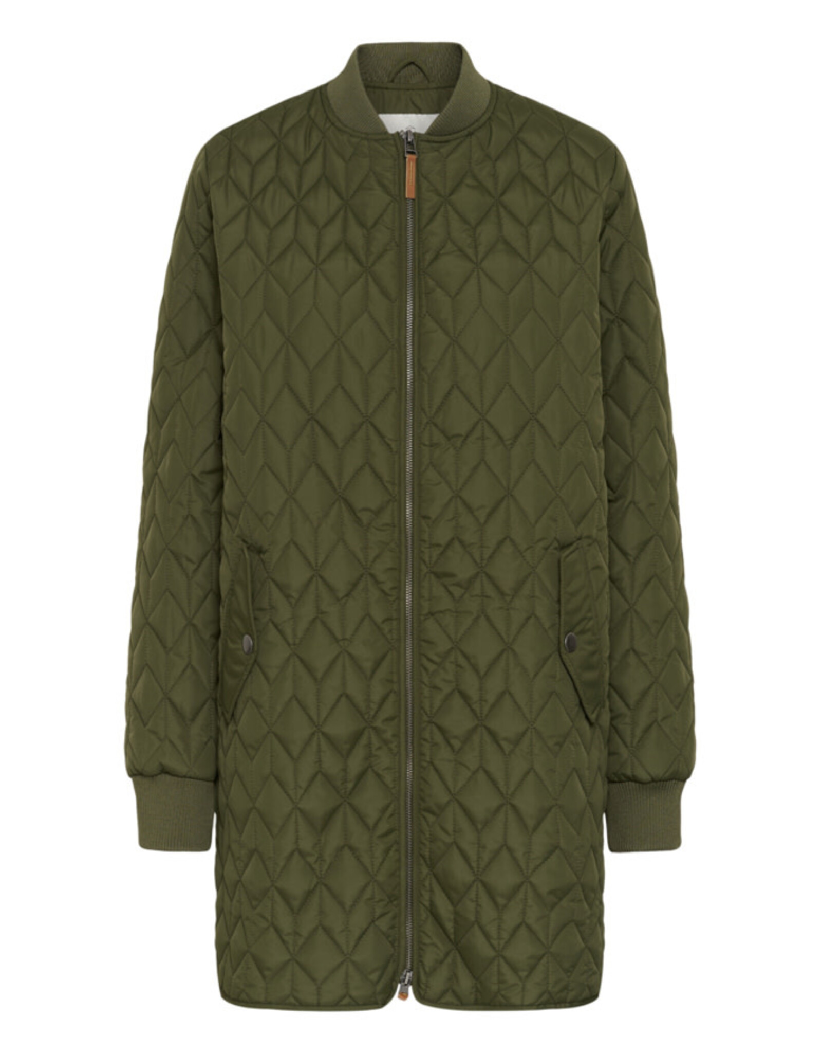 Kaffe Kaffe - Lelia Quilted Long Jacket (Olive Night)
