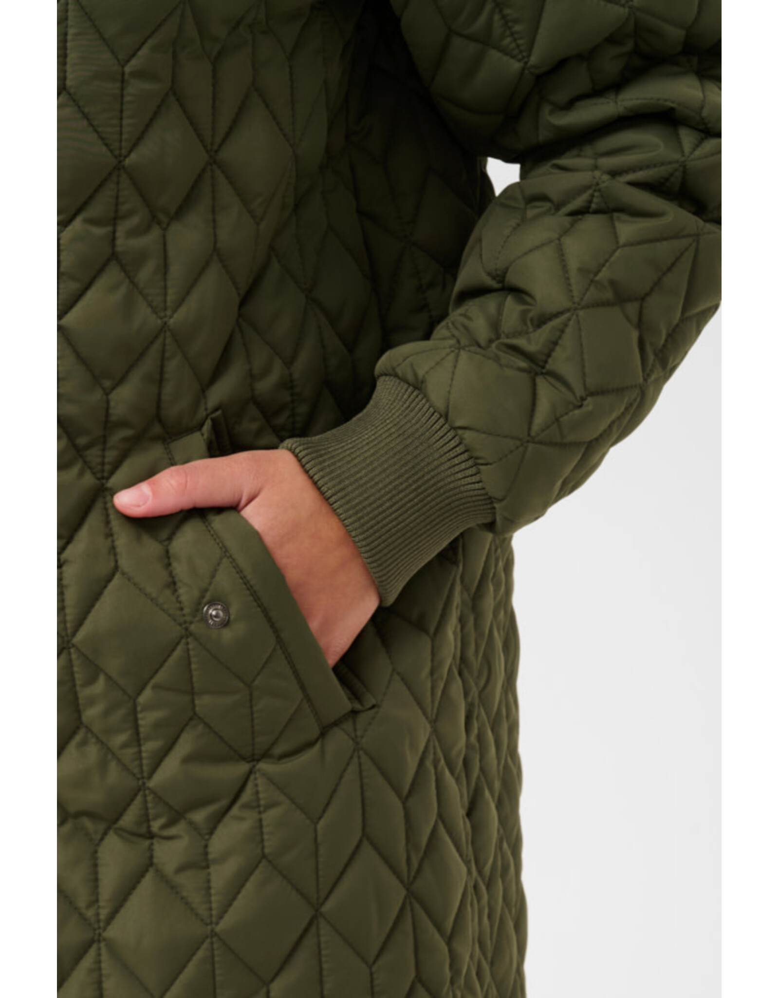 Kaffe Kaffe - Lelia Quilted Long Jacket (Olive Night)