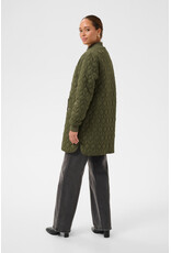 Kaffe Kaffe - Lelia Quilted Long Jacket (Olive Night)