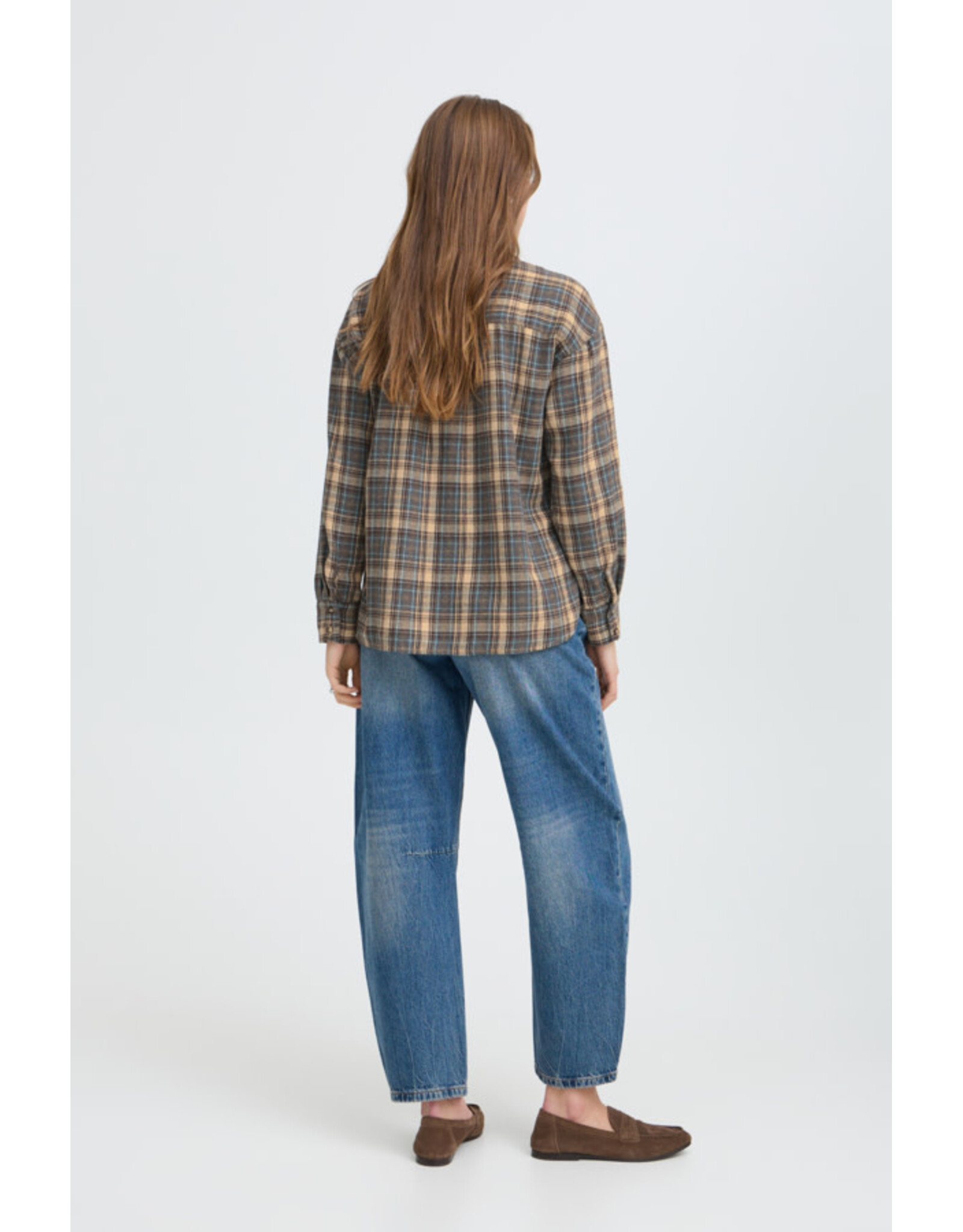 b.young b.young - Fabrice Plaid Button Up Shirt (Grey / Brown)