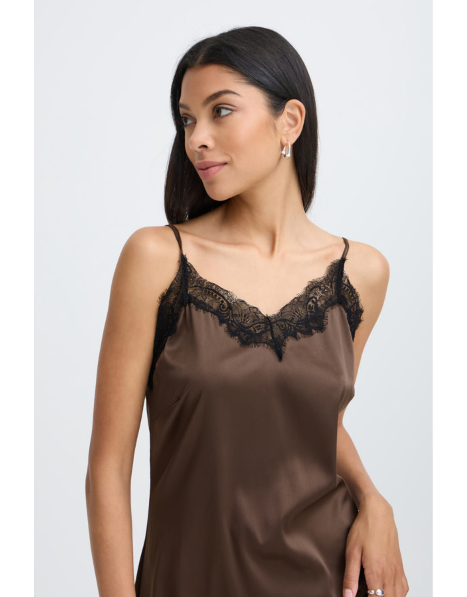 b.young b.young - Lippy Satin Slip Dress (Java)
