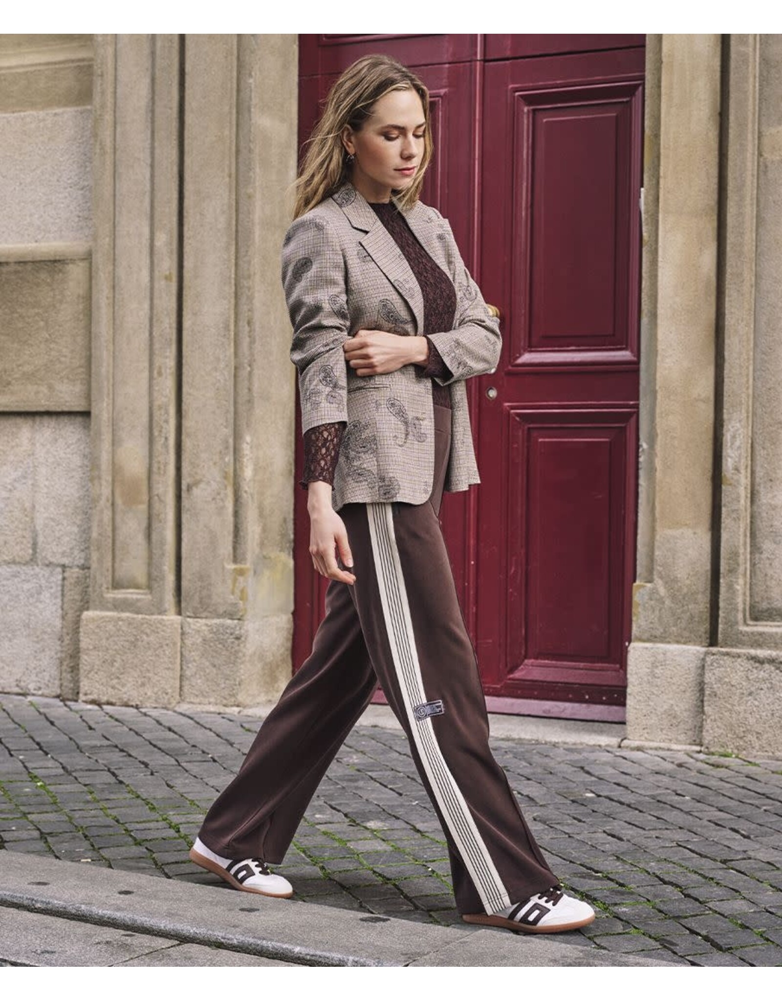 EsQualo EsQualo - Trousers with Tape Trim (Cacao Brown)