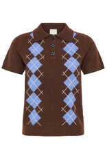 ICHI ICHI - Dasila Short Sleeve Polo Neck Sweater (Chicory)