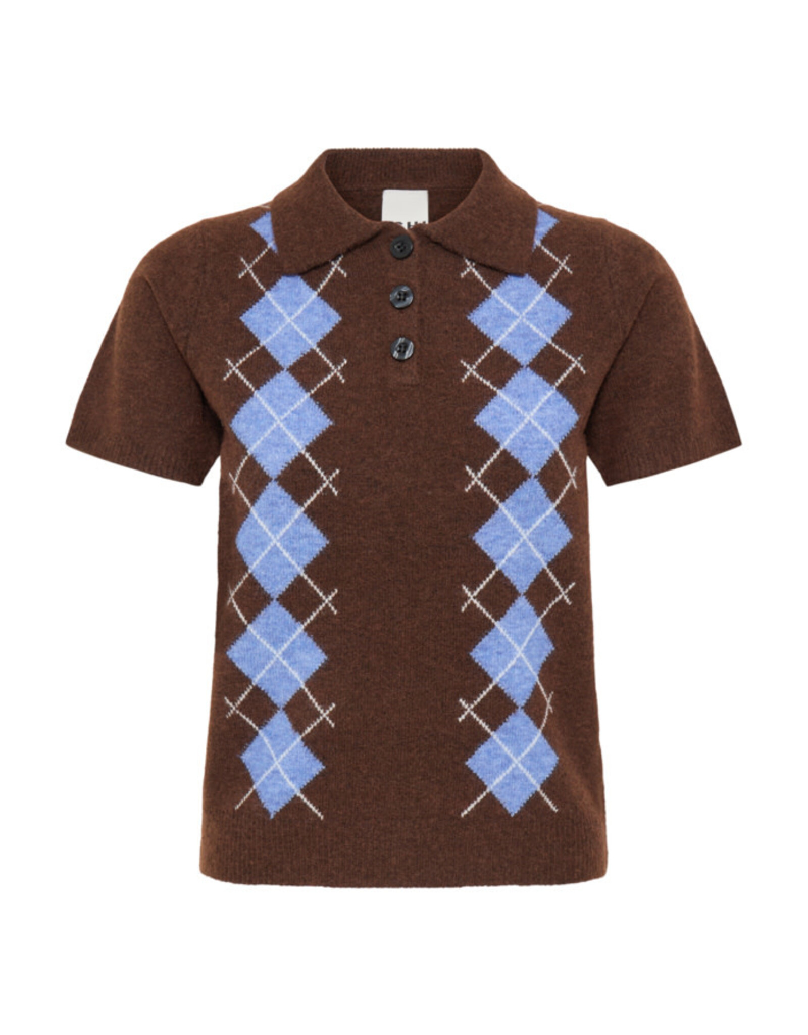 ICHI ICHI - Dasila Short Sleeve Polo Neck Sweater (Chicory)