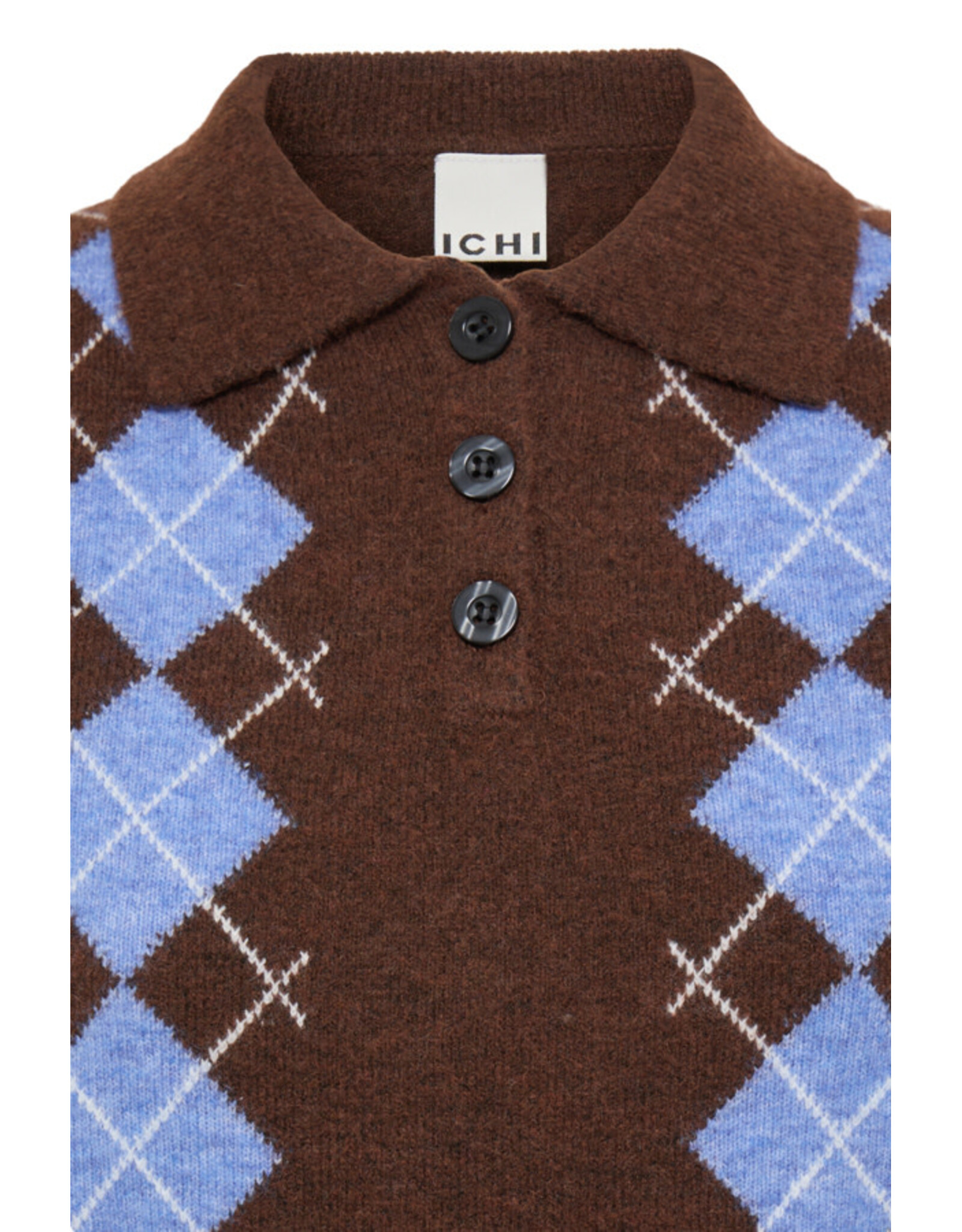 ICHI ICHI - Dasila Short Sleeve Polo Neck Sweater (Chicory)